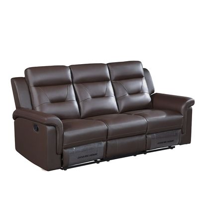 Nato 3 Seater Half Leather  Recliner - Brown